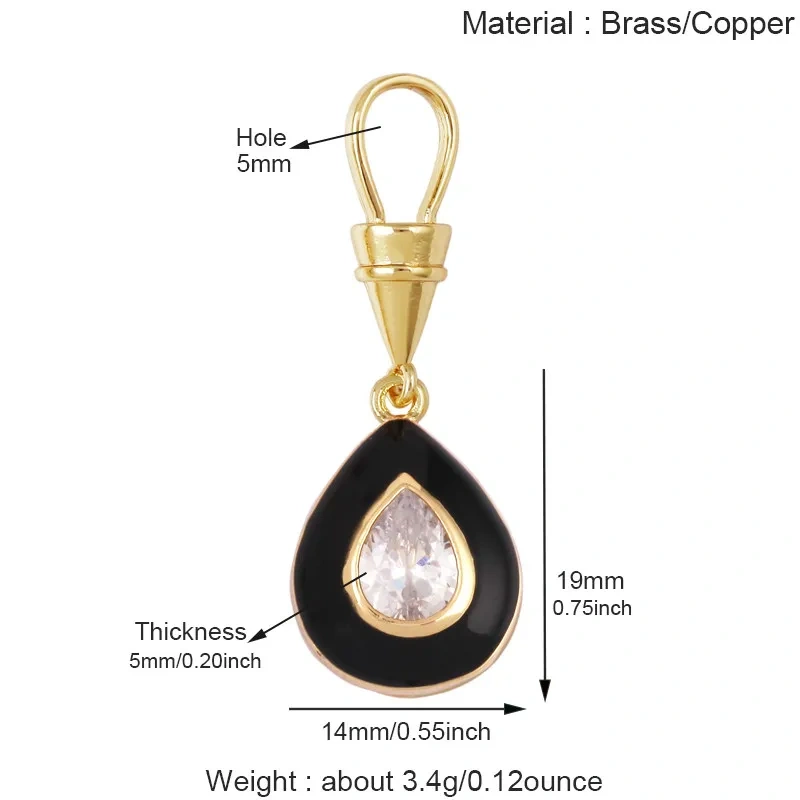 Colorful Enamel Charms Heart Water Drop Geometric Small Pendants Minimalist DIY Necklace Bracelet Jewelry Making Accessories J06