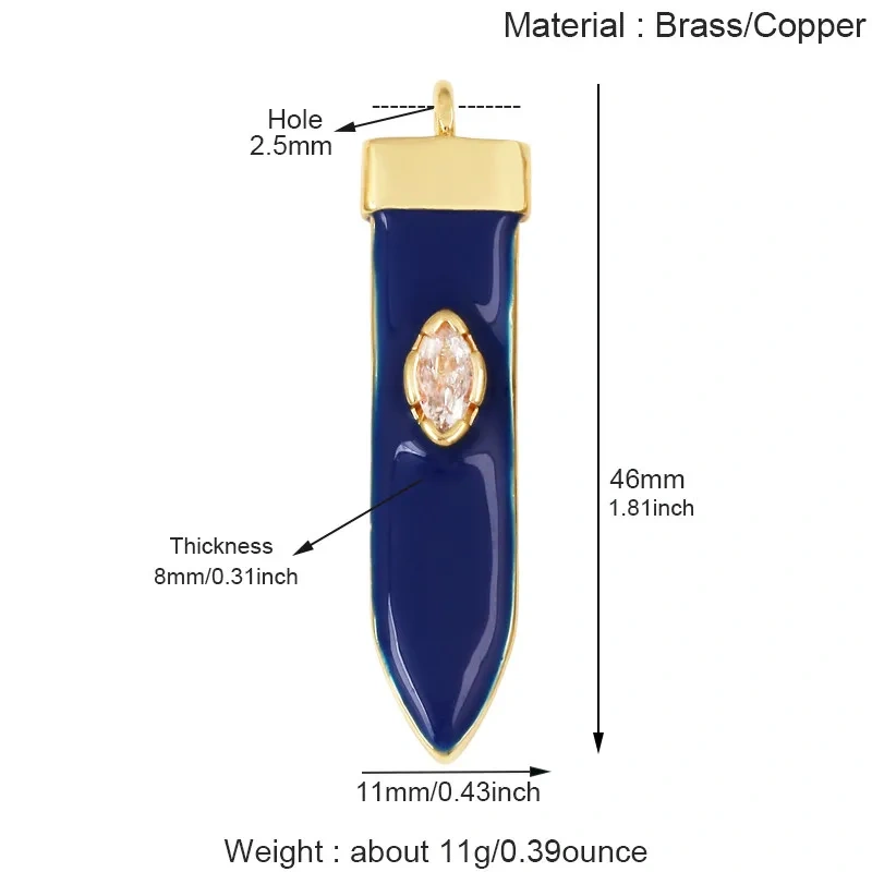 Luxury Zircon Cone Spike Teardrop Charm Pendant,DIY Necklace Bracelet Earring Jewelry Handmade Making Accessories Supplies H43