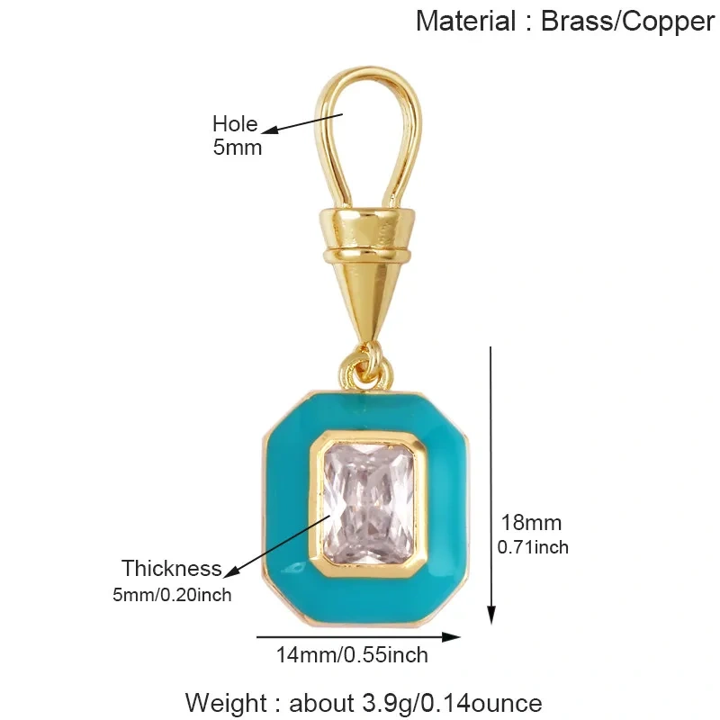 Colorful Enamel Charms Heart Water Drop Geometric Small Pendants Minimalist DIY Necklace Bracelet Jewelry Making Accessories J06