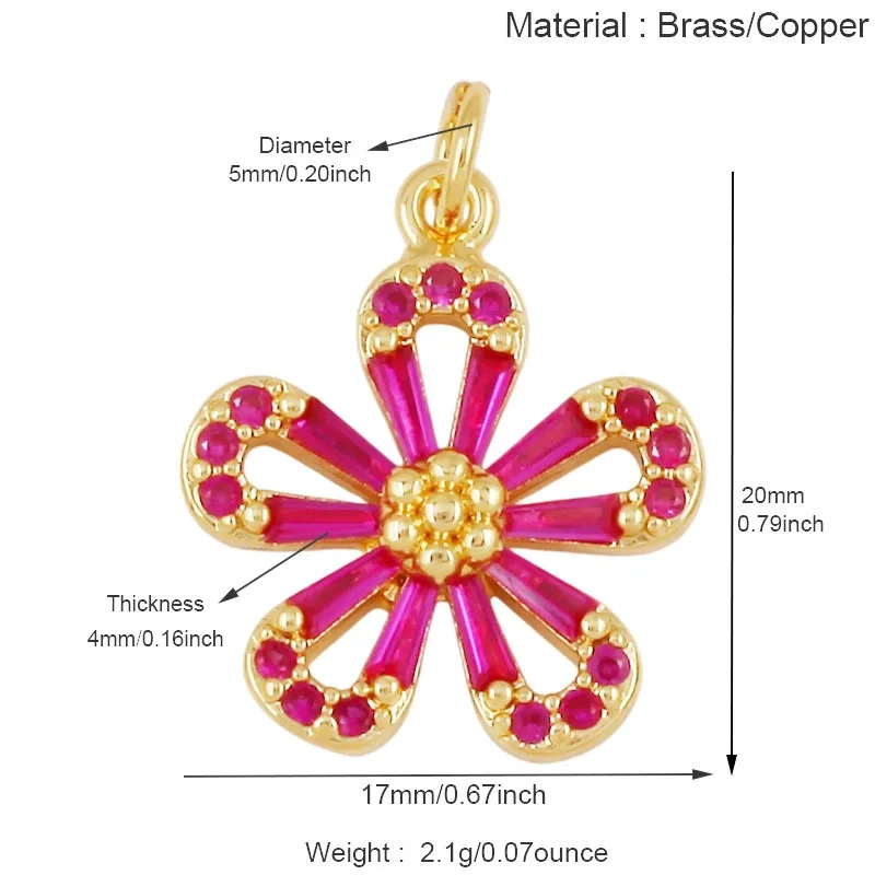 Flower Sunflower Four Leaf Clover Rose Flower Pendant Charms,DIY Jewelry Making Accessories For Necklace Bracelet Earrings R32