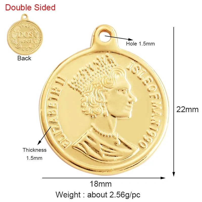 European Vintage Enamel Zircon Gold Plated Round Oval Tag Charms Pendant,DIY Handmade Necklace Jewelry DIY Making Supplies L90