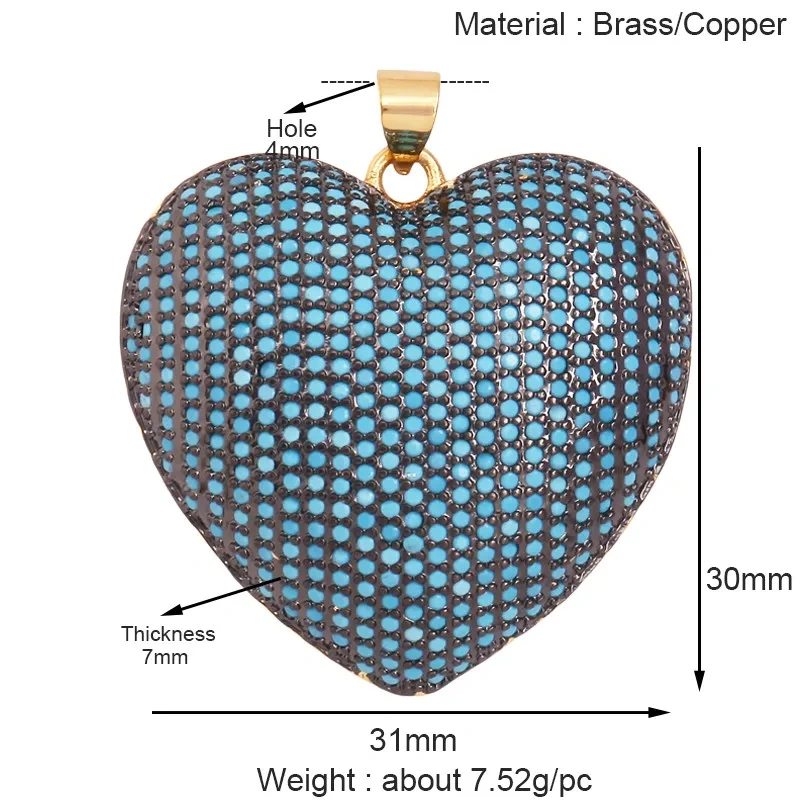 Trendy Heart Eye Star Flower Seaweed Pendant Charms,Turquoise Zircon DIY Jewelry Accessories For Necklace Bracelet Supplies T17