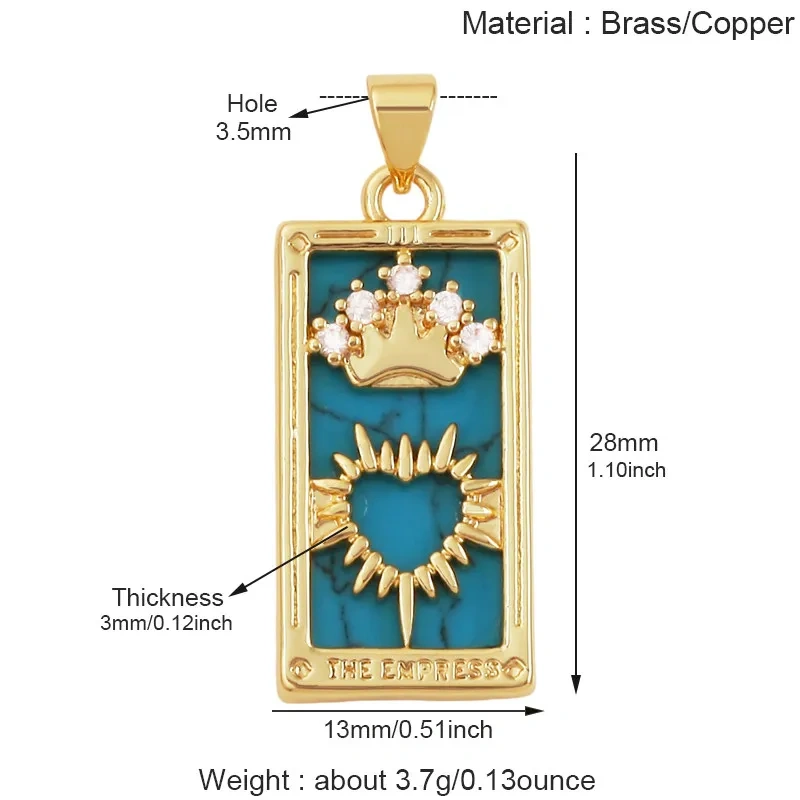 Trendy Moon Star Clover Tarot Evil Eye Charm Pendants,DIY Jewelry Findings Making Turquoise Zircon Bracelet Necklace Supply T17