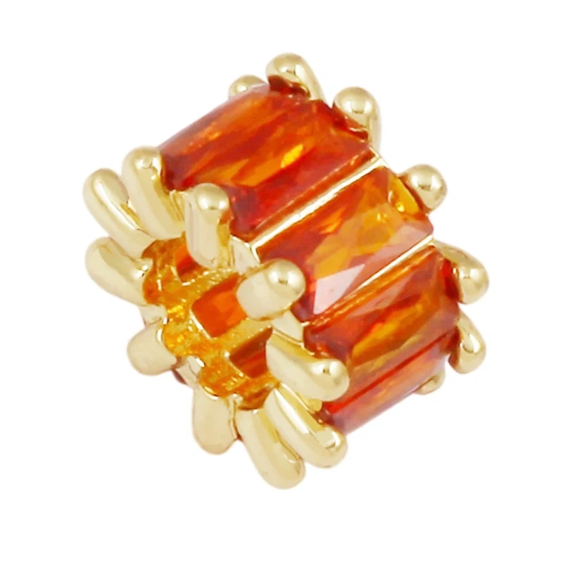 Baguette Cut Cage Style Pave Set Round Beads,Styling Spacer Beads For Paracord Bracelet Jewelry Making Accessories J32