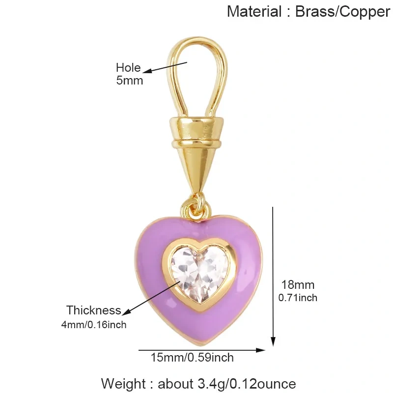 Colorful Enamel Charms Heart Water Drop Geometric Small Pendants Minimalist DIY Necklace Bracelet Jewelry Making Accessories J06