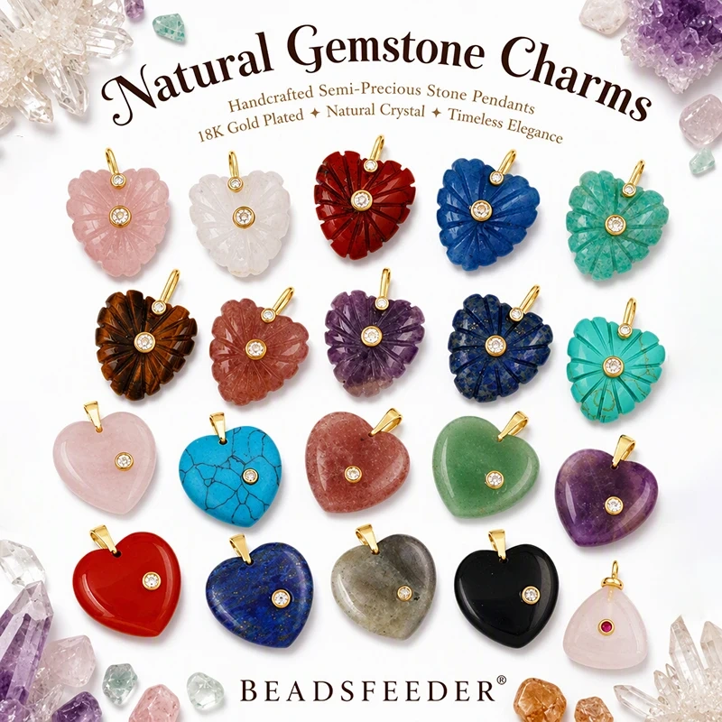 Semi Precious Stone Heart Pendant Necklace,Agate Amazonite Rose Quartz Tiger Eye Lapis Lazuli Turquoise Jewelry Gift Supply R37