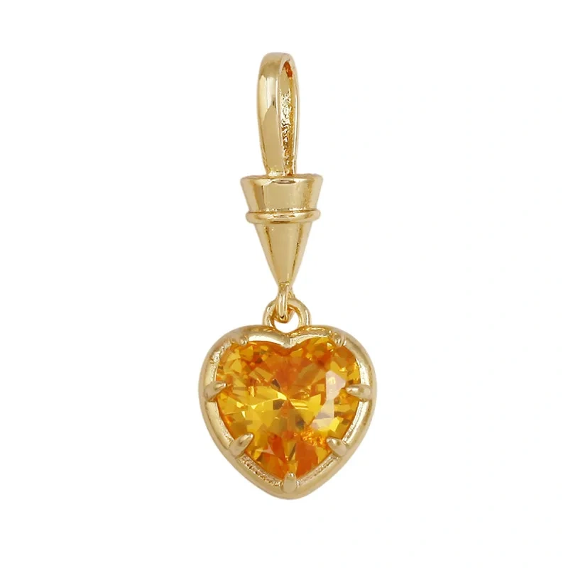 Trendy Colorful Zircon Charms Water Drop Oval Square Heart Shape Pendants,DIY Jewelry Making Choker Necklace Clavicle Chain L91