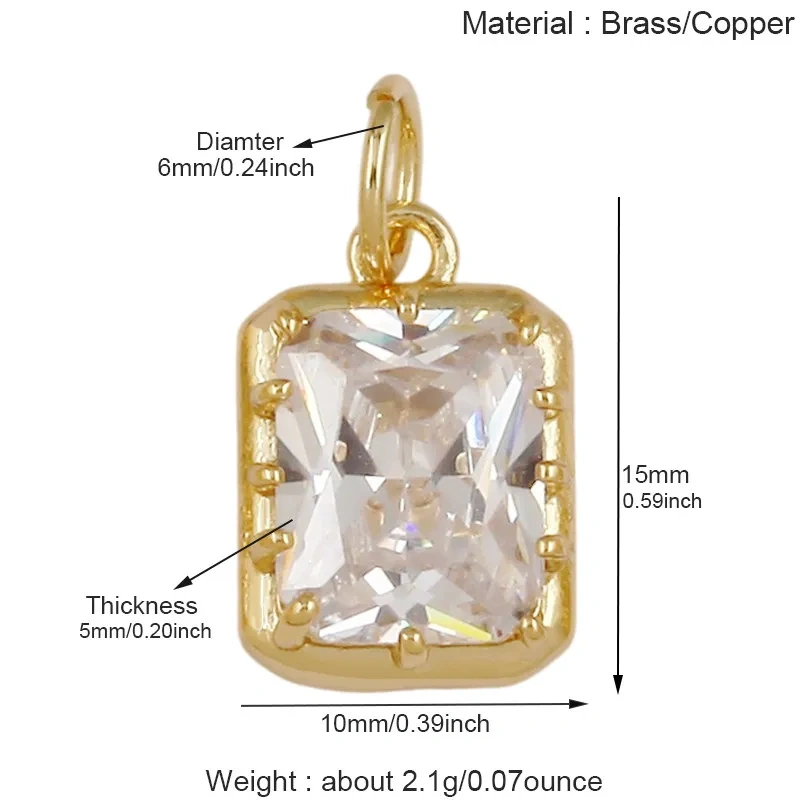 Multicolor Water Drop Oval Square Heart Shape Charm Pendant,DIY Jewelry Accessories Clavicle Chain Necklace Supply L91