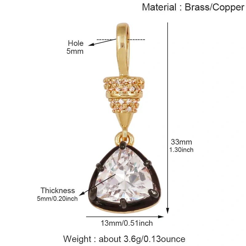 Trendy Colorful Zircon Charms Water Drop Oval Square Heart Shape Pendants,DIY Jewelry Making Choker Necklace Clavicle Chain L91