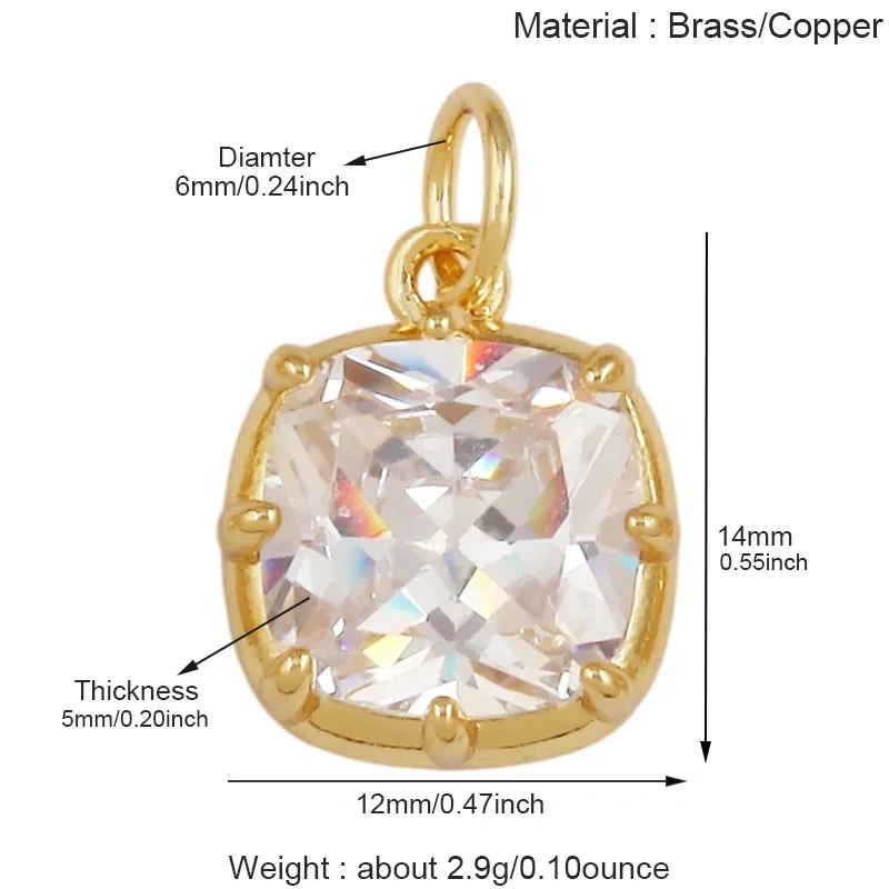Multicolor Water Drop Oval Square Heart Shape Charm Pendant,DIY Jewelry Accessories Clavicle Chain Necklace Supply L91