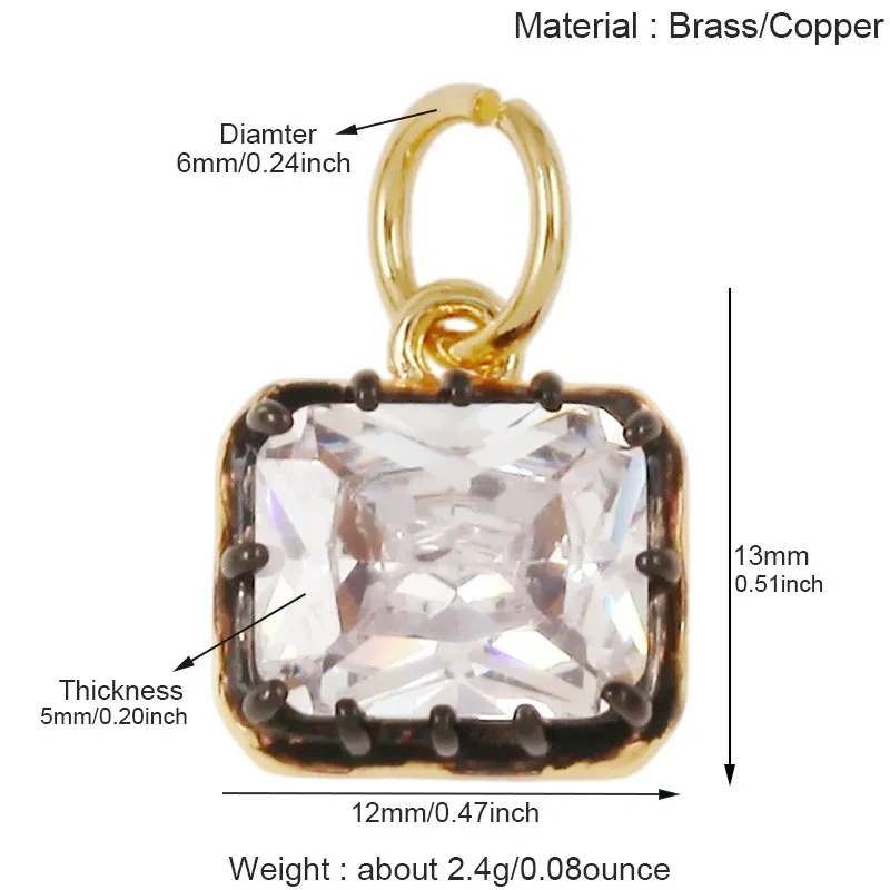 2pcs/Lot Multicolor Water Drop Oval Square Heart Shape Charm Pendant,DIY Jewelry Accessories Clavicle Chain Necklace Supply L91