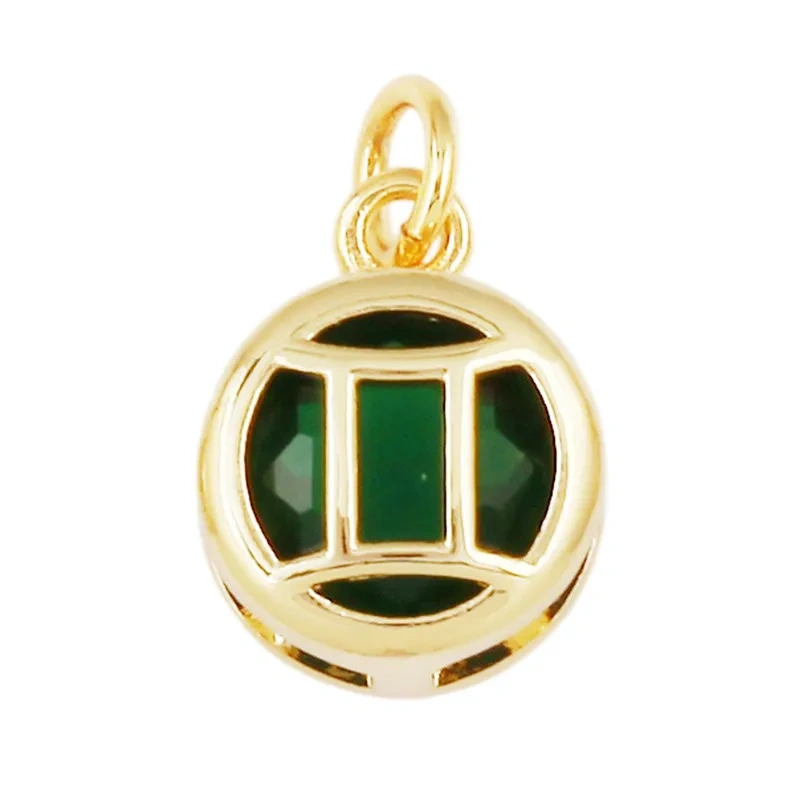 3pcs/Lot Trendy 12 Zodiac Signs Pendant Necklace Charm,Colorful Zircon Small Pendant DIY Jewelry Making Accessories Supplies J26