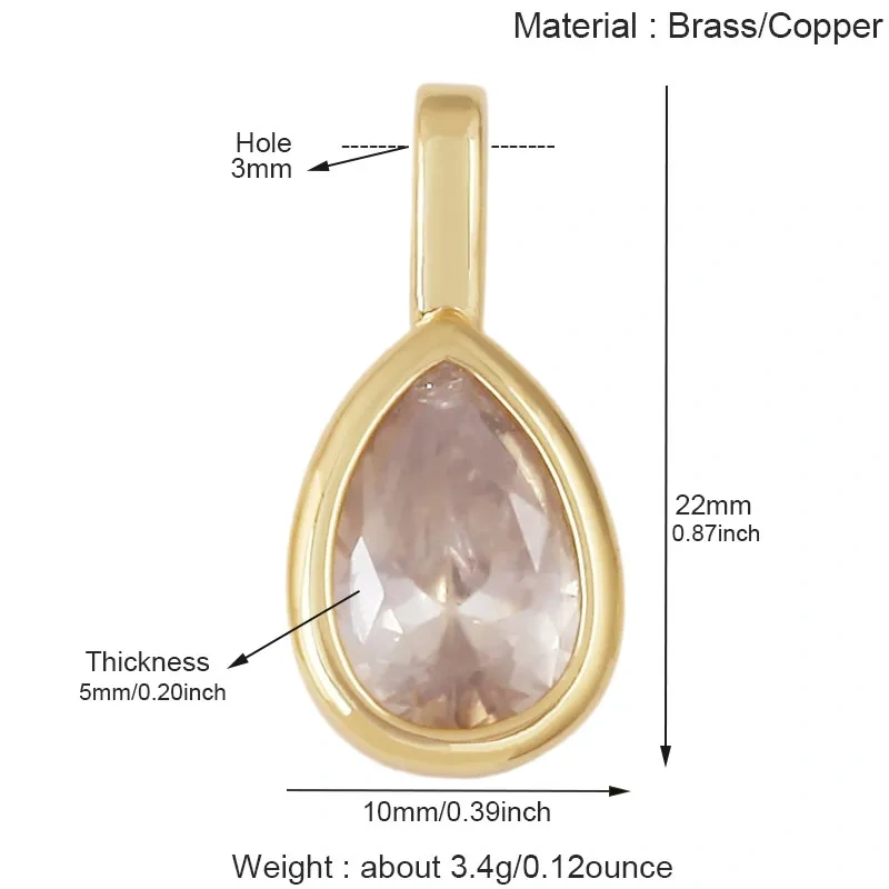 Multicolor Water Drop Oval Square Heart Shape Charm Pendant,DIY Jewelry Accessories Clavicle Chain Necklace Supply L91