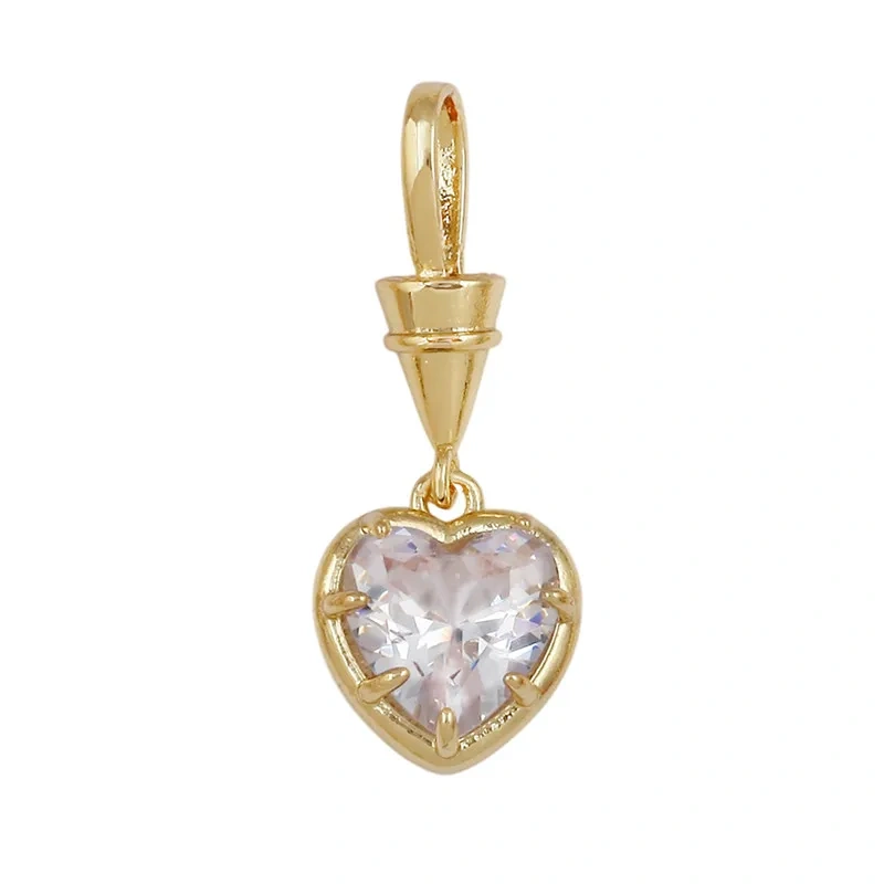 Trendy Colorful Zircon Charms Water Drop Oval Square Heart Shape Pendants,DIY Jewelry Making Choker Necklace Clavicle Chain L91