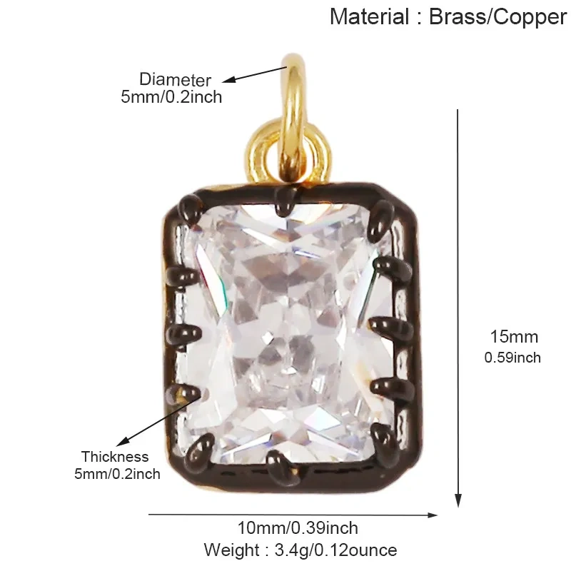 Multicolor Water Drop Oval Square Heart Shape Charm Pendant,DIY Jewelry Accessories Clavicle Chain Necklace Supply L91