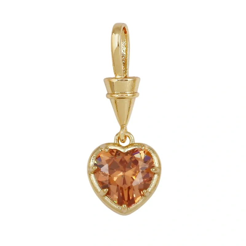 Trendy Colorful Zircon Charms Water Drop Oval Square Heart Shape Pendants,DIY Jewelry Making Choker Necklace Clavicle Chain L91