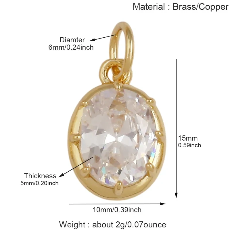 Multicolor Water Drop Oval Square Heart Shape Charm Pendant,DIY Jewelry Accessories Clavicle Chain Necklace Supply L91