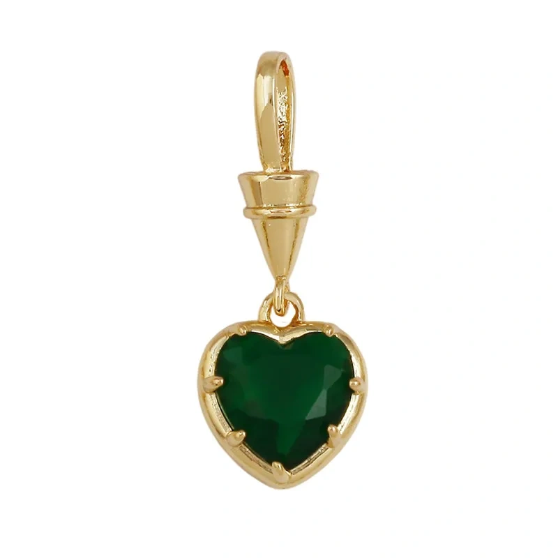 Trendy Colorful Zircon Charms Water Drop Oval Square Heart Shape Pendants,DIY Jewelry Making Choker Necklace Clavicle Chain L91