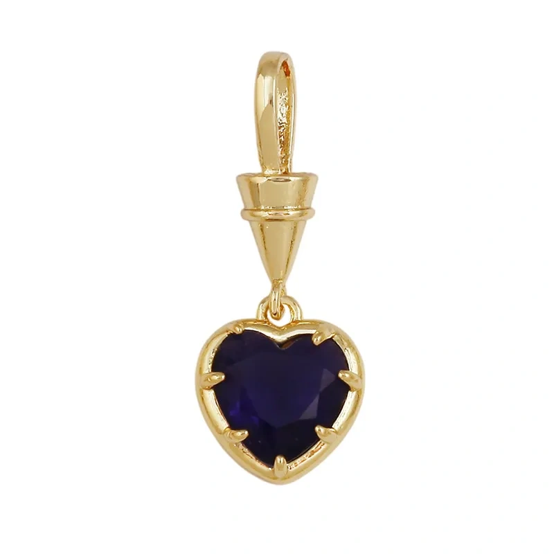 Trendy Colorful Zircon Charms Water Drop Oval Square Heart Shape Pendants,DIY Jewelry Making Choker Necklace Clavicle Chain L91