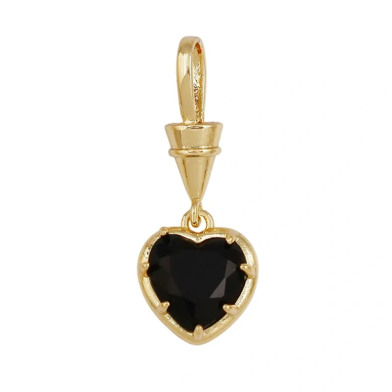 Trendy Colorful Zircon Charms Water Drop Oval Square Heart Shape Pendants,DIY Jewelry Making Choker Necklace Clavicle Chain L91