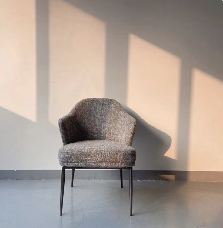 liner fabric upholstered metal dining chair