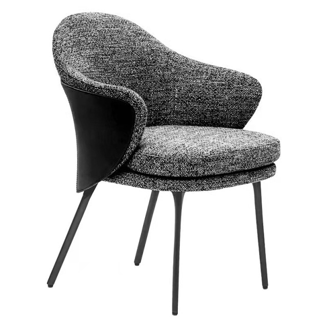 liner fabric upholstered metal dining chair