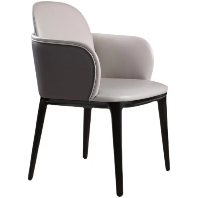 solid ash wooden chair with armrest