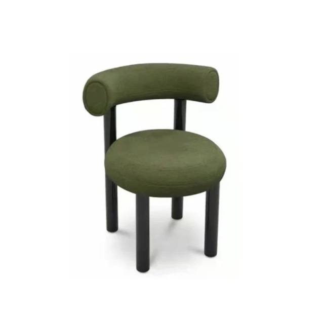 round velvet wooden chair