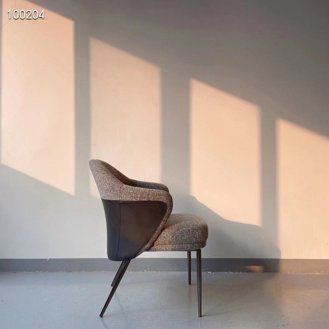 liner fabric upholstered metal dining chair