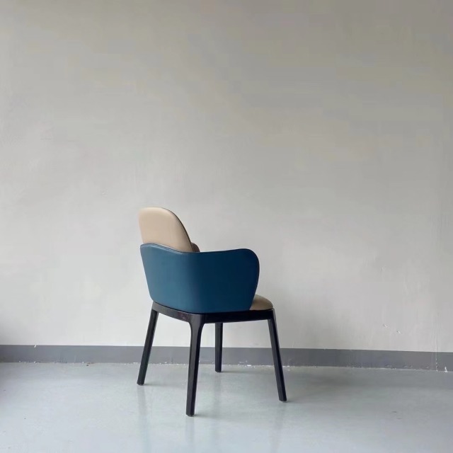 solid ash wooden chair with armrest
