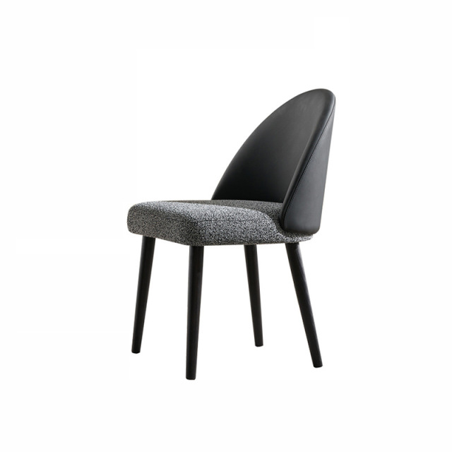 cafe leather upholstered solid wooden dining chair