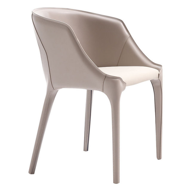 saddle leather upholstered armchair