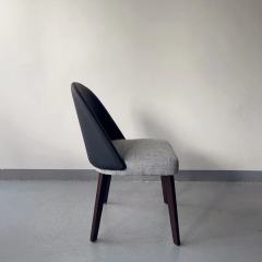 cafe leather upholstered solid wooden dining chair