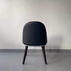 cafe leather upholstered solid wooden dining chair
