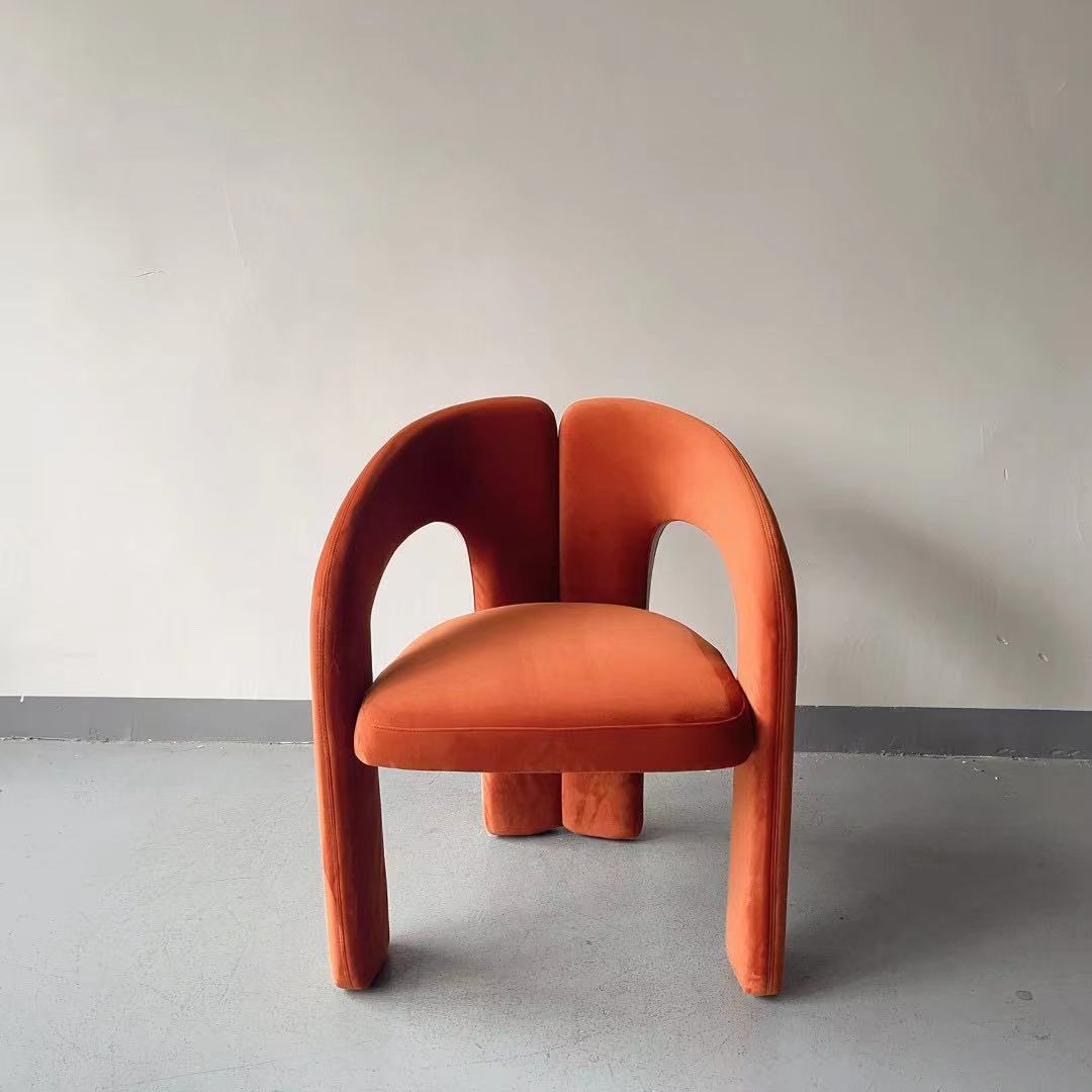 velvet armrest single chair