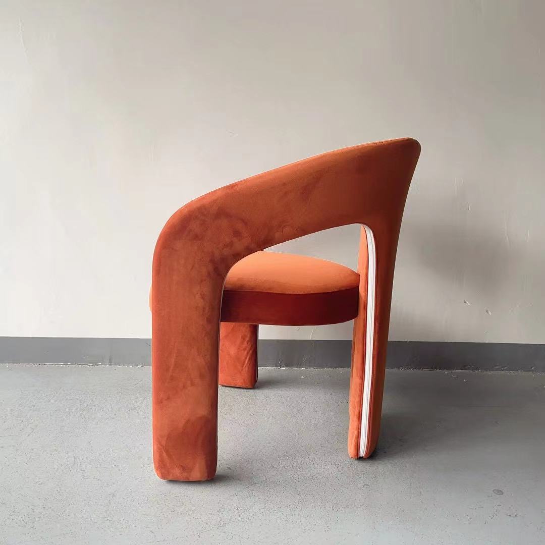 velvet armrest single chair