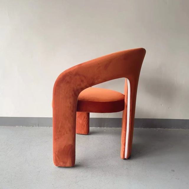 velvet armrest single chair