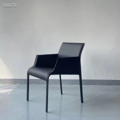 saddle leather upholstered armchair