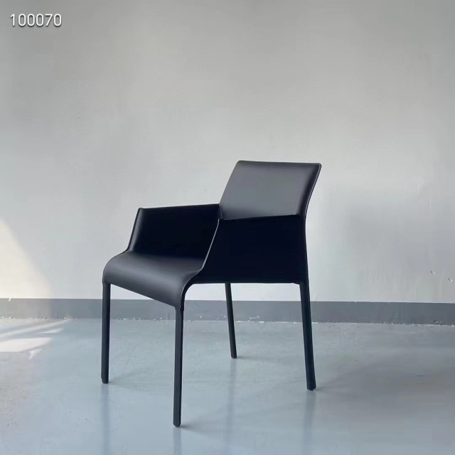 saddle leather upholstered armchair