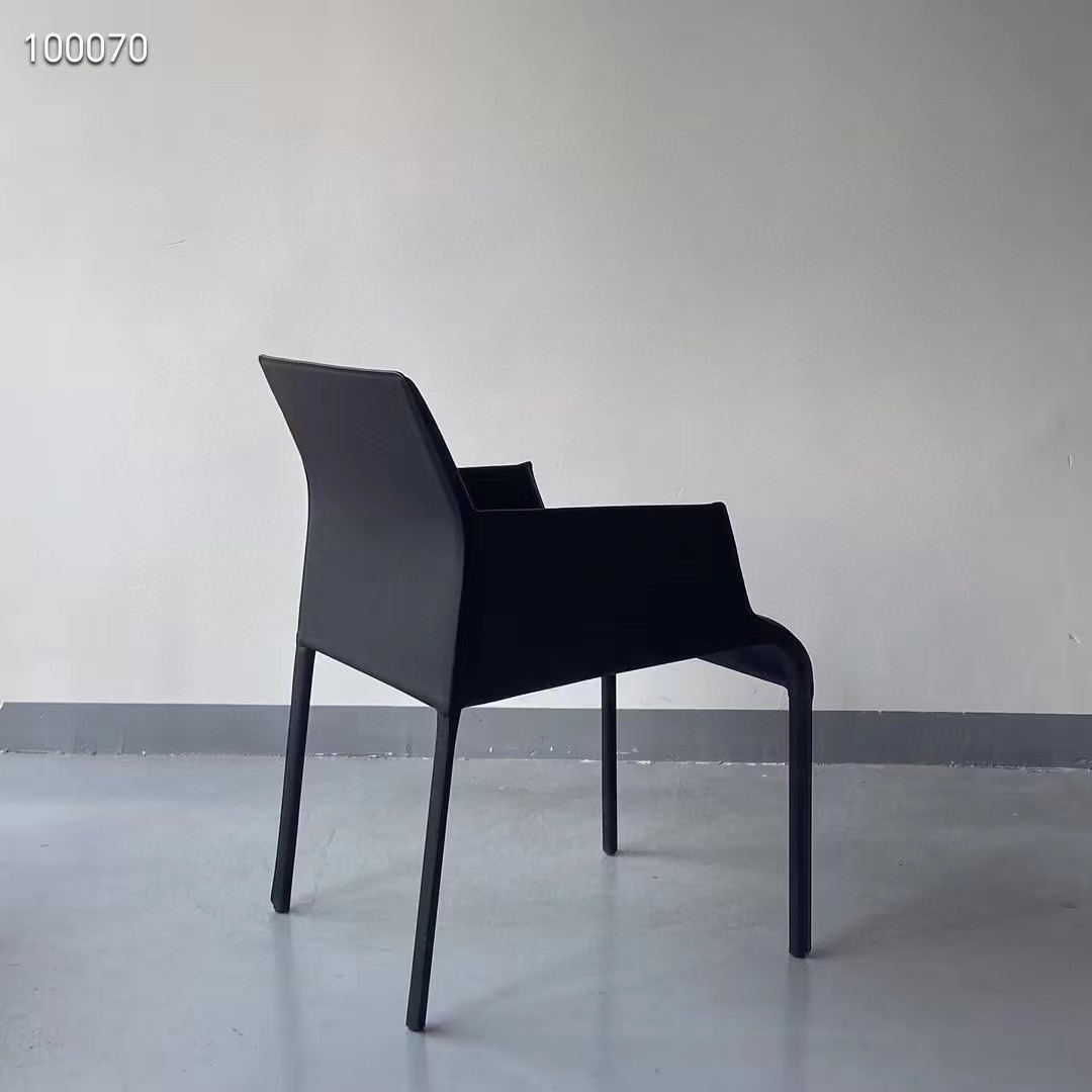 saddle leather upholstered armchair