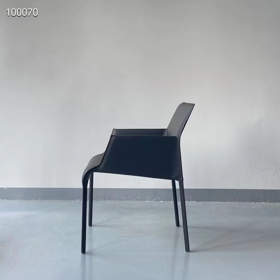 saddle leather upholstered armchair