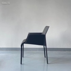 saddle leather upholstered armchair