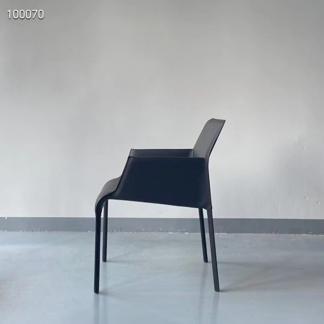 saddle leather upholstered armchair