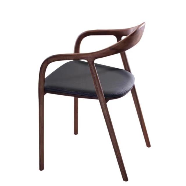 solid wooden chair with vinyl upholstery