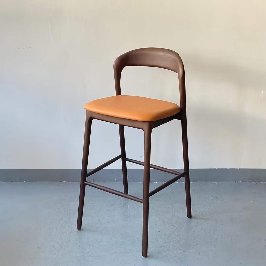 solid wooden bar chair