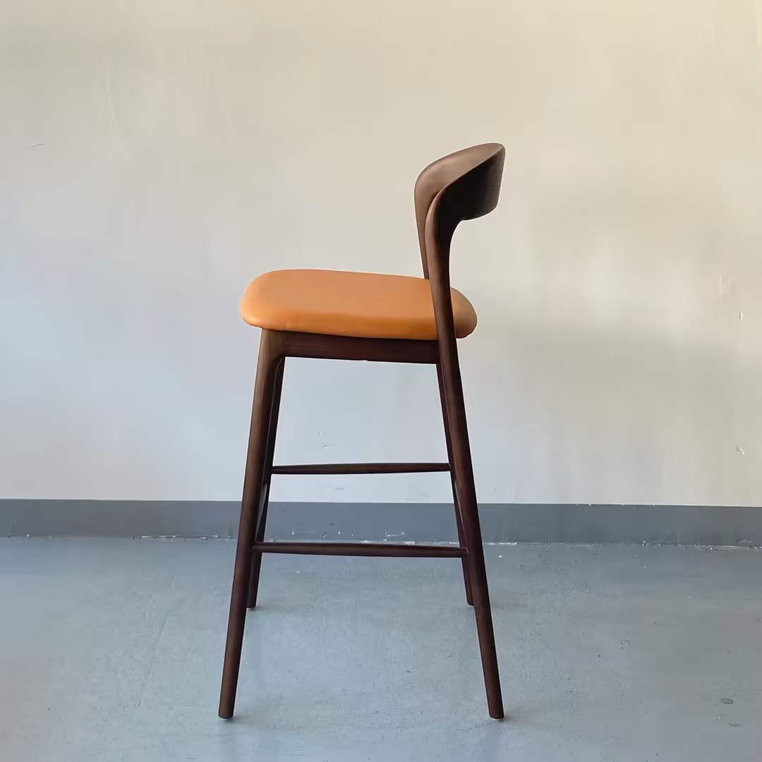 solid wooden bar chair