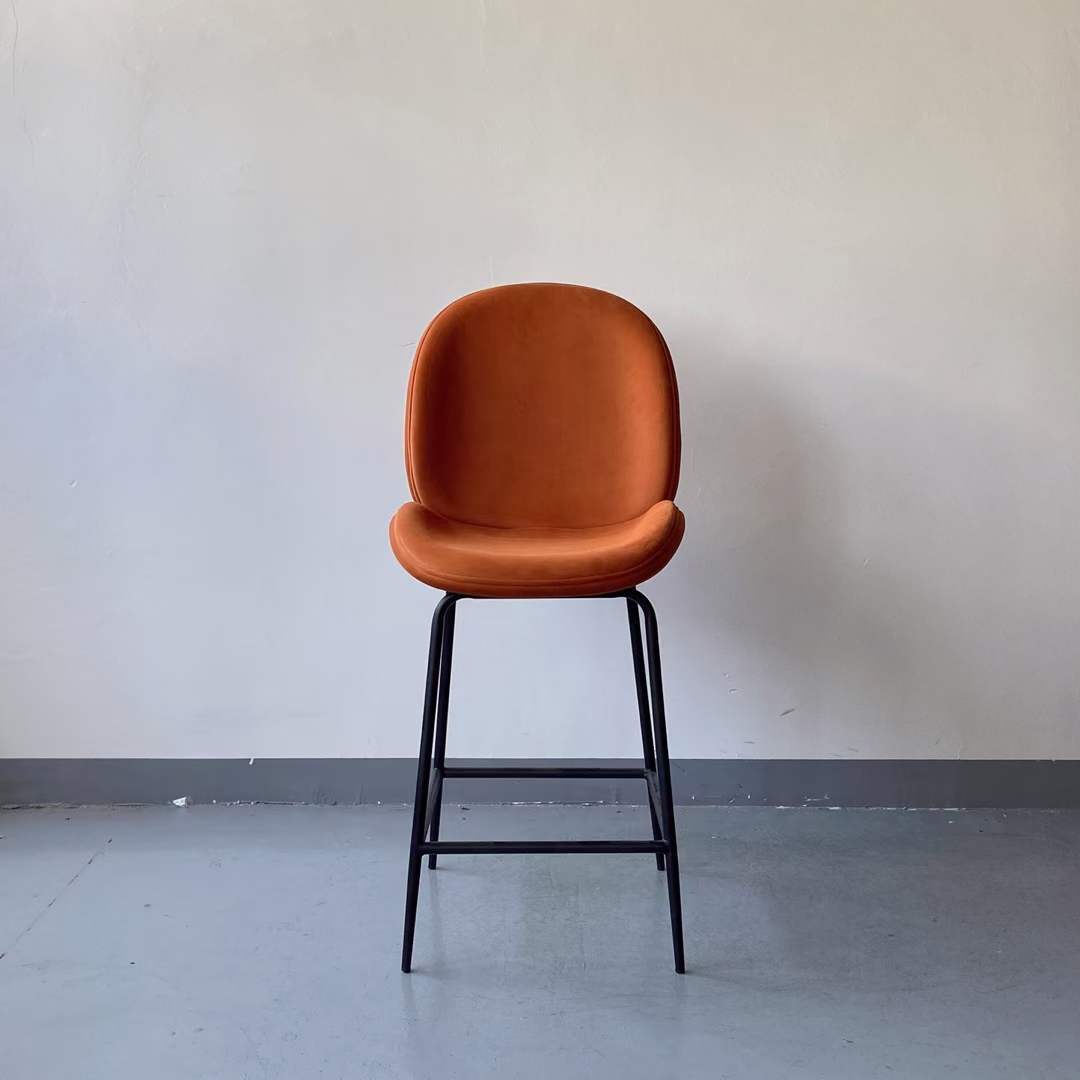 velvet high back bar chair