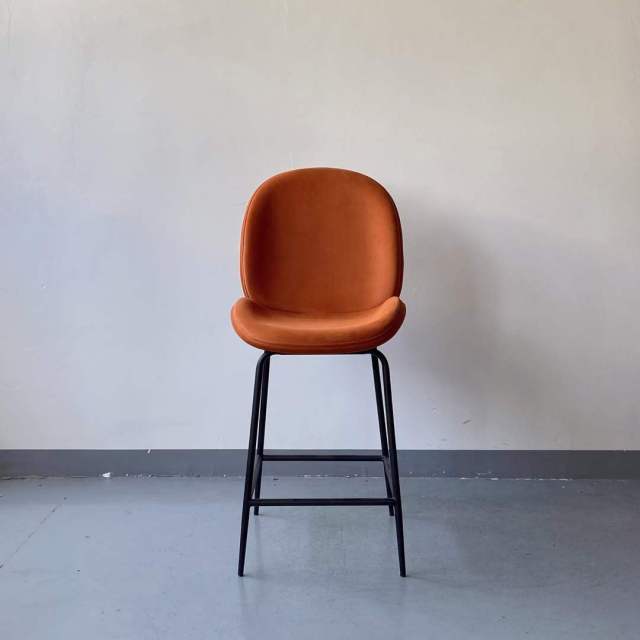 velvet high back bar chair