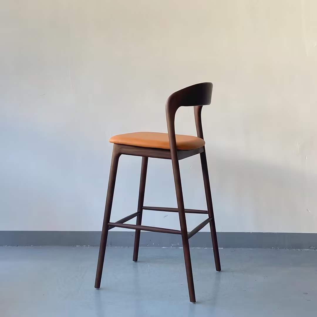 solid wooden bar chair