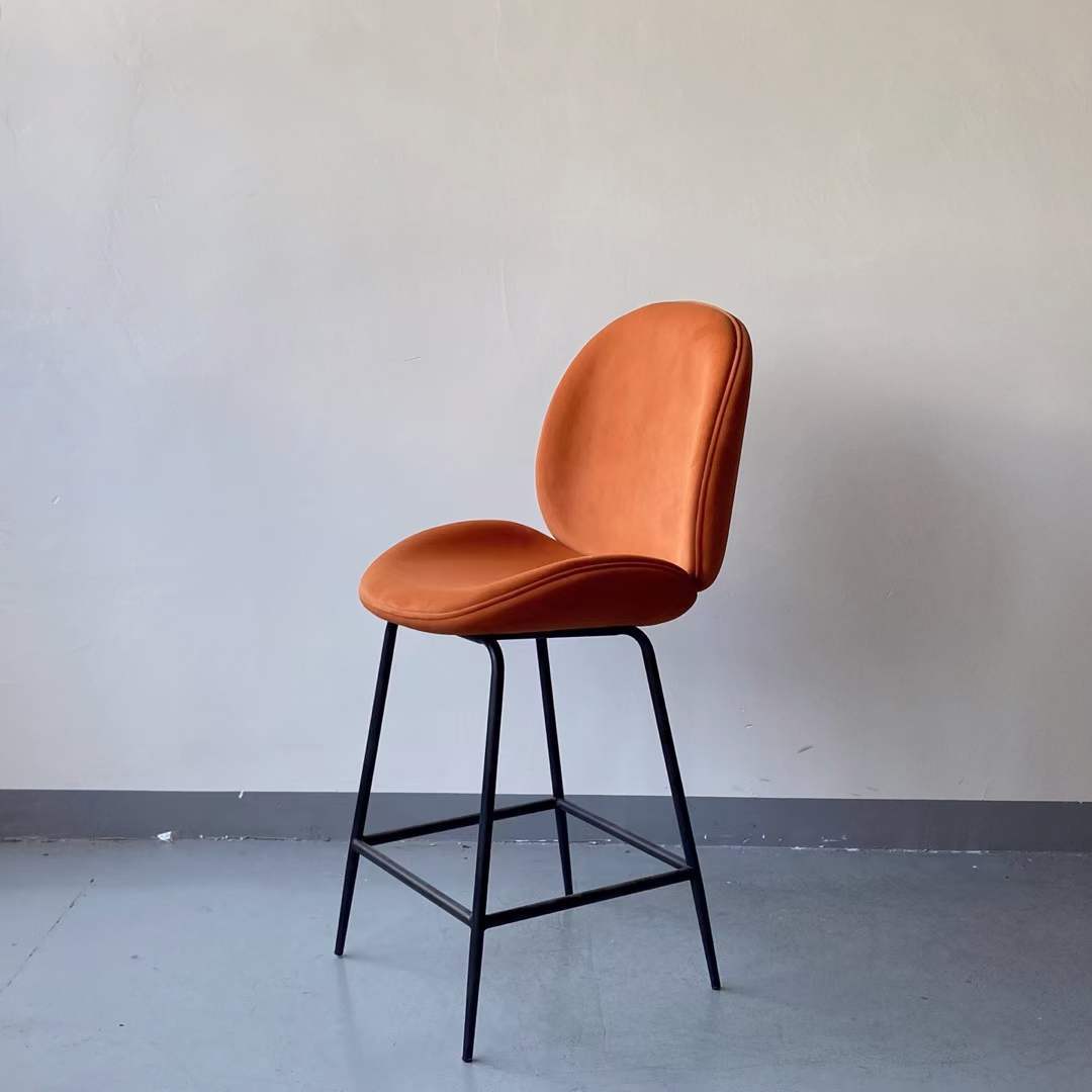 velvet high back bar chair